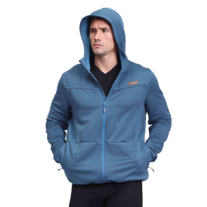 パーカージャケットを介したメンズトーンストライプジッパー