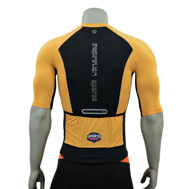 Raglan Short-Sleeved Color Block Reflective Sealed Pocket Cycling Jersey